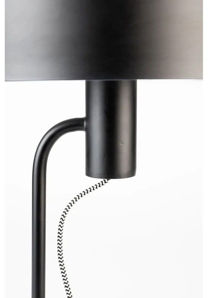 Čierna stojacia lampa s kovovým tienidlom (výška 135 cm) Landon – White Label