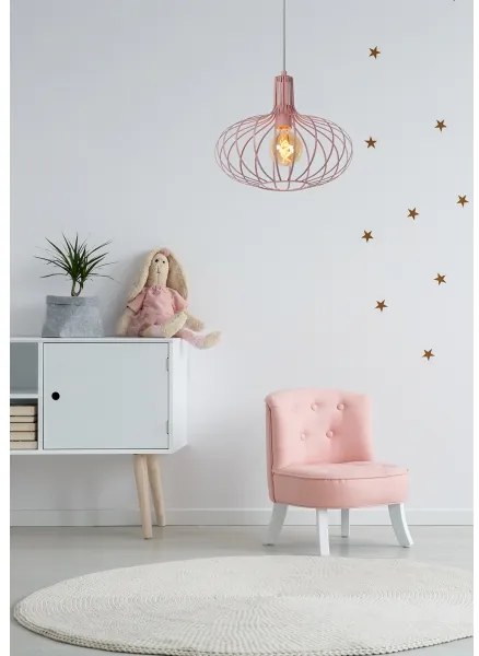 Lucide 78393/38/66 - Luster na lanku MERLINA 1xE27/60W/230V ružová