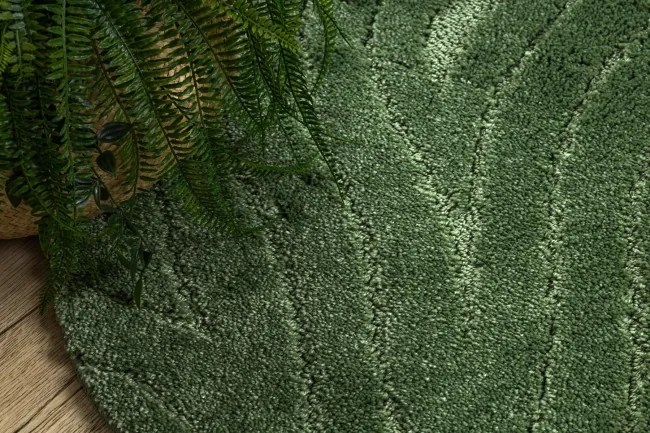 Kúpeľňový koberček SUPREME WAVES vlny, zelený kruh