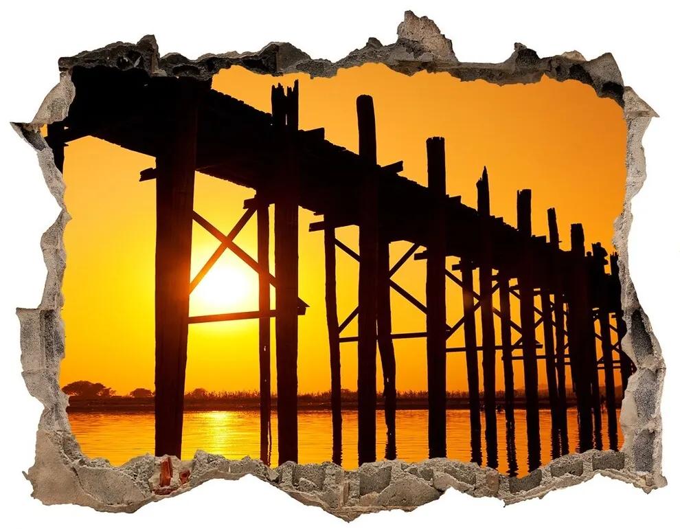 Fototapeta díra na zeď 3D Bridge sunset nd-k-89928276