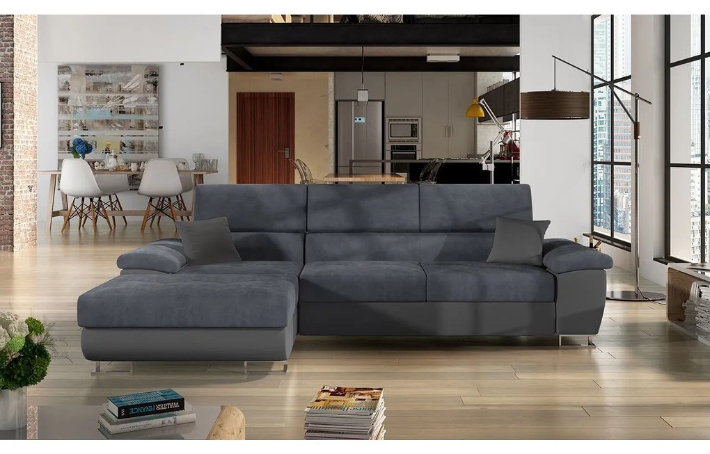 Rohová sedacia súprava Alvin Mini, Dostupné poťahy: ekokoža Soft 017 + Lux 06 + ekokoža Soft 017, Strana: ľavá