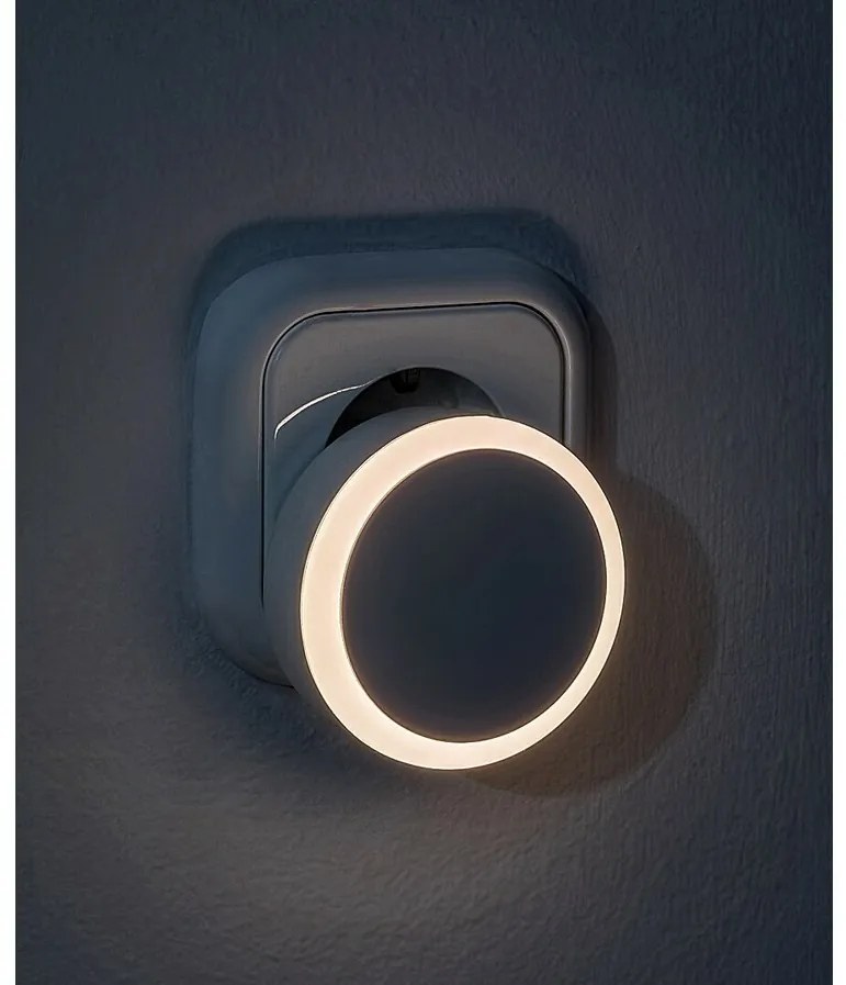 Rabalux 76000 nočné LED osvetlenie do zásuvky Zofe, senzor stmievania, 0,3W, 20lm, IP20