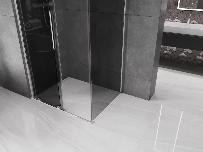 Mexen Velar, sprchový kút s posuvnými dverami 110 x 90 cm, 8mm šedé sklo, chrómová, 871-110-090-41-01