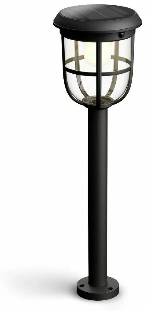 Philips Radii UltraEfficient solárne vonkajšie stĺpikové LED svietidlo 1,3 W 3000K 60 cm, čierna
