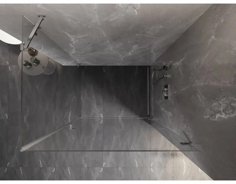Mexen Lunar-B, pravostranný výklopný sprchový kút 95 x 90 cm, 8mm číre sklo, chrómový profil, 832-095-090-01-00-P
