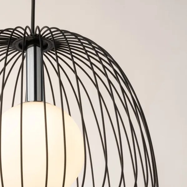 Luster na lanku BELL 1xG9/12W/230V pr. 33 cm čierna/lesklý chróm