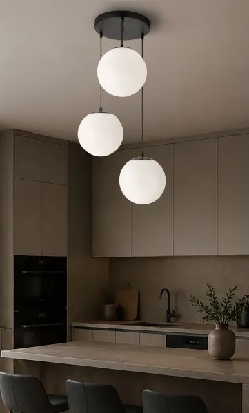 BRILAGI - Luster na lanku POLOS 3xE27/40W/230V, priemer 42 cm, čierna