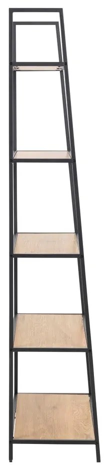 Regál v dekore duba v čierno-prírodnej farbe 77x175 cm Seaford – Actona