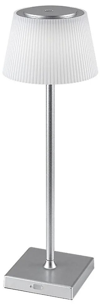 Rabalux 76013- LED Stmievateľná nabíjacia stolná lampa TAENA 4W/3,7V IP44 strieborná
