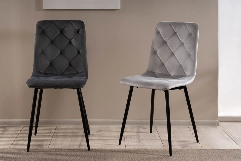 Olivová zamatová jedálenská stolička JEROME