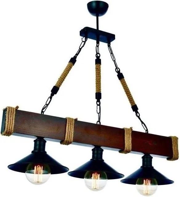 Luster na reťazi KUTUK 3xE27/60W/230V hnedá