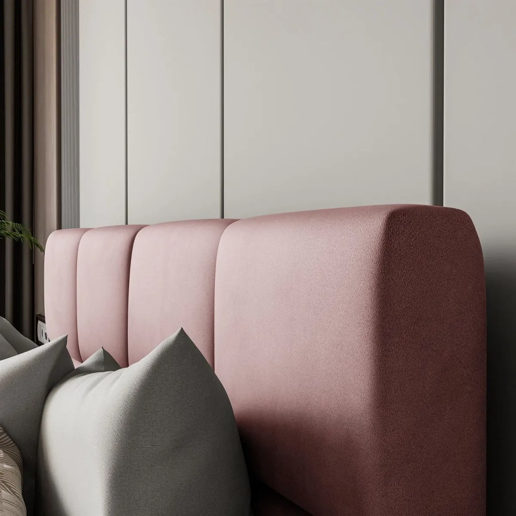 LUISI 160X200 ČALÚNENÁ MANŽELSKÁ POSTEĽ LOSOSOVÁ LÁTKA S ÚLOŽNÝM PRIESTOROM