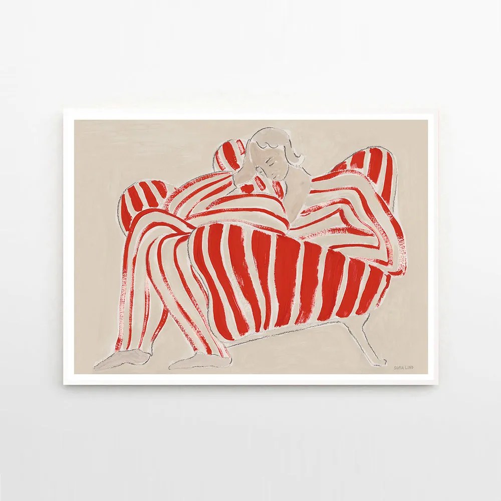 Moikka Plagát Red Chair by Sofia Lind 50x70 cm
