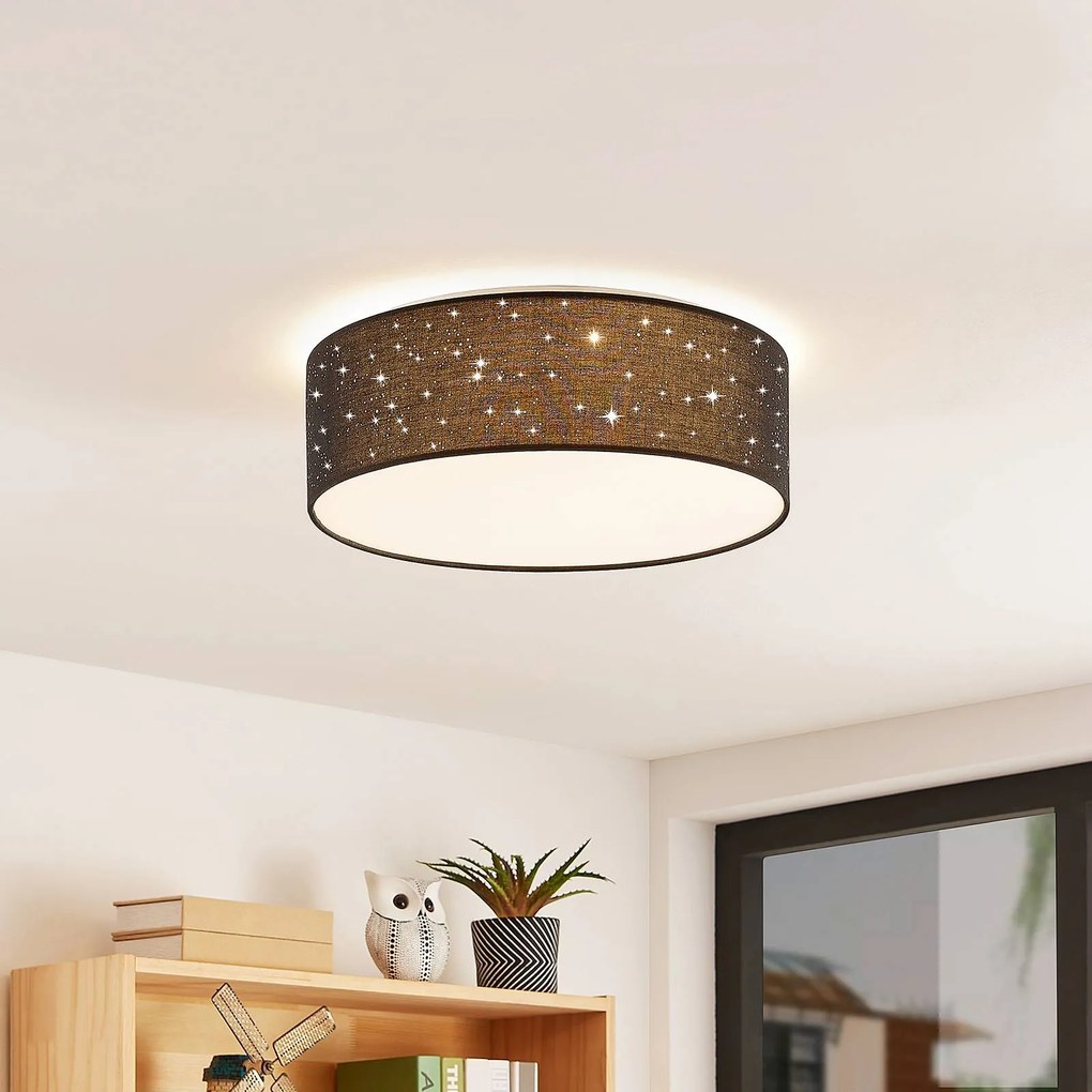 Lindby Ellamina stropné LED, 40 cm, čierna