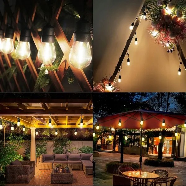 LED vonkajší dekoratívny svetelný reťazec 10xE27/1W/230V 10,94 m IP44 čierny