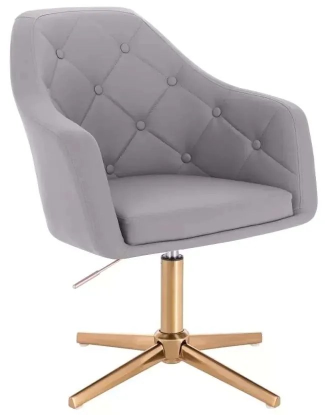LuxuryForm DESIGN Kreslo ANDORA na zlatom kríži - sivé