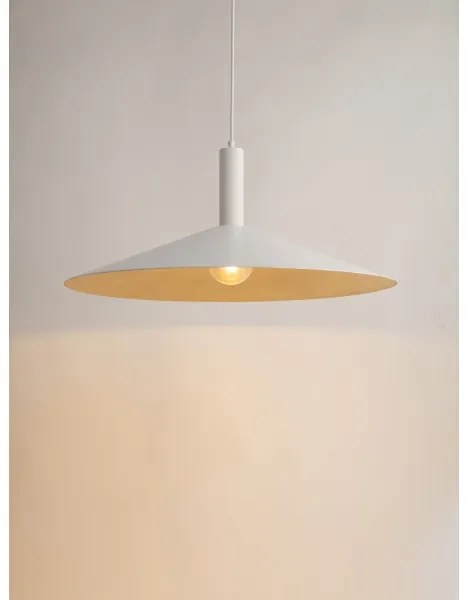 Luster na lanku CAPRI 1xE27/15W/230V pr. 70 cm biela/zlatá