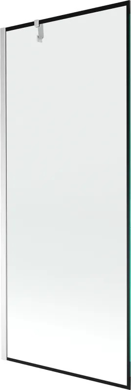 Mexen Next vaňová zástena jednokrídlová 80 x 150 cm, Čierny vzor, Chrómová - 895-080-000-00-70-01