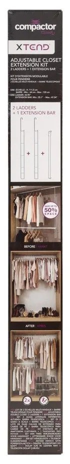 Súprava nastaviteľnej tyče a 2 zvislých priečok Compactor Muro