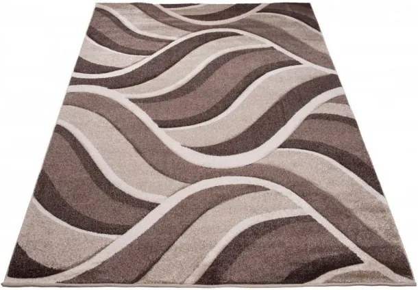 Koberec Sumatra Waves 3D light brown - 80x150 cm