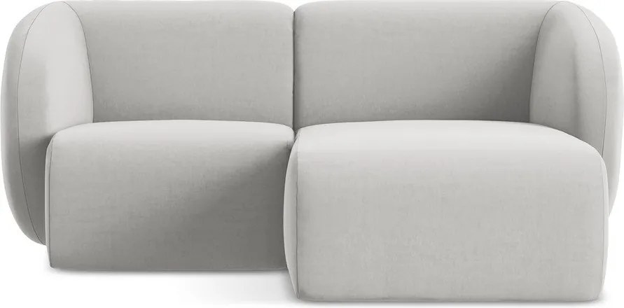 Svetlosivá zamatová rohová pohovka (pravý roh/s leňoškou) Lani – Makamii