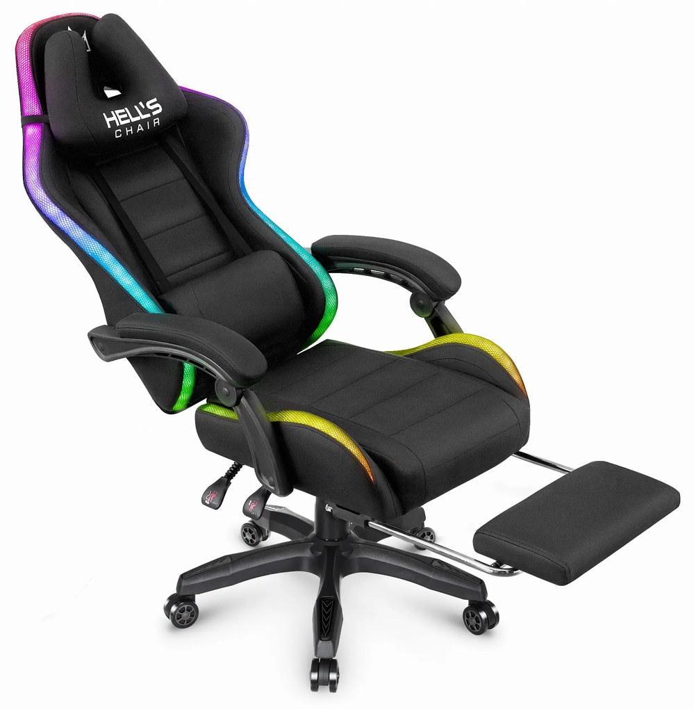 Hells Herná stolička Hell's Chair HC-1039 LED RGB Backlight FABRIC