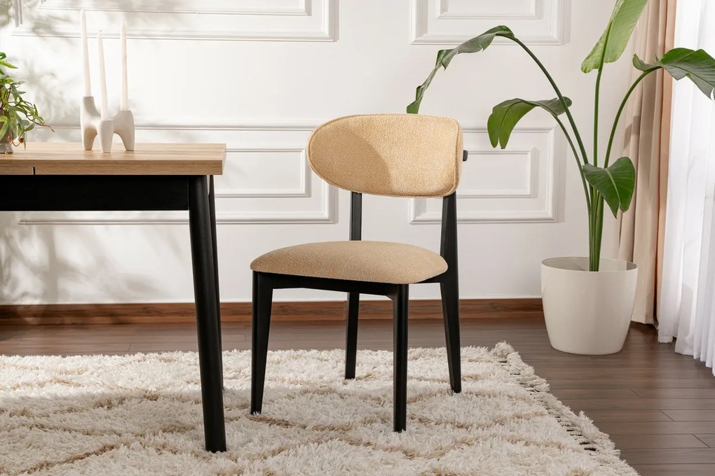 Sada jedálenských stoličiek Lionte Beige andBlack, 2 ks