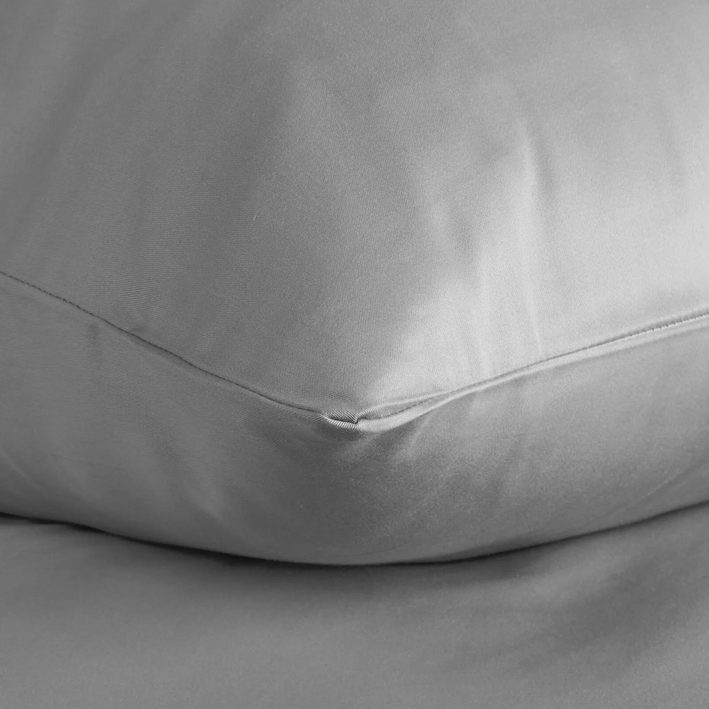 SATÉNOVÉ OBLIEČKY DINA 160X200 CM, 2 KS 70X80 CM SIVÉ