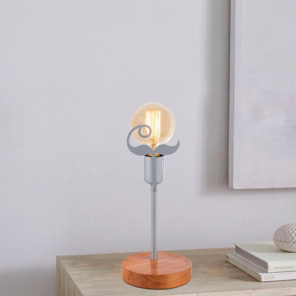 Stolová lampa Beami orech/strieborná