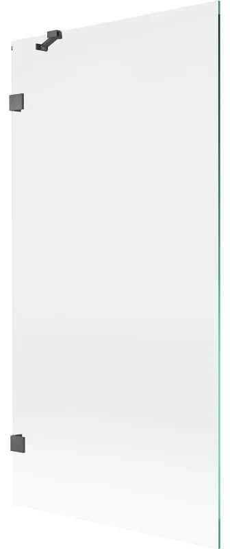 Mexen, Mexen Lunar 1-krídlová vaňová zástena 90 x 150 cm, transparentná, pištoľovo šedá kartáčovaná - 897-090-000-66-00