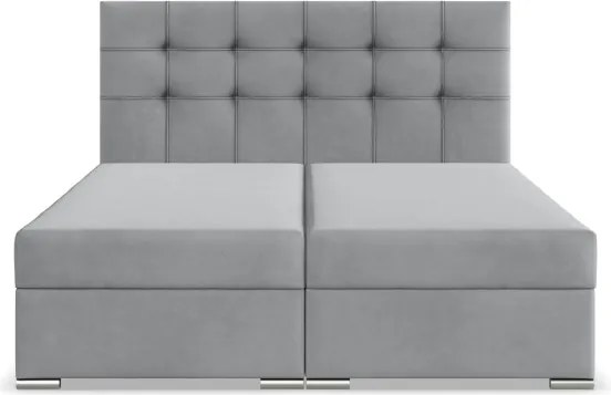 Manželská posteľ ELDA Velvet 140×200 cm svetlosivá