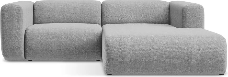 Svetlosivá rohová pohovka (pravý roh/s leňoškou) Ekahi – Makamii