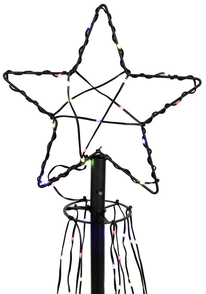 Vianočná stojaca lampa čierny strom 150 cm vrátane LED RGB s časovačom IP44 - Ugoku