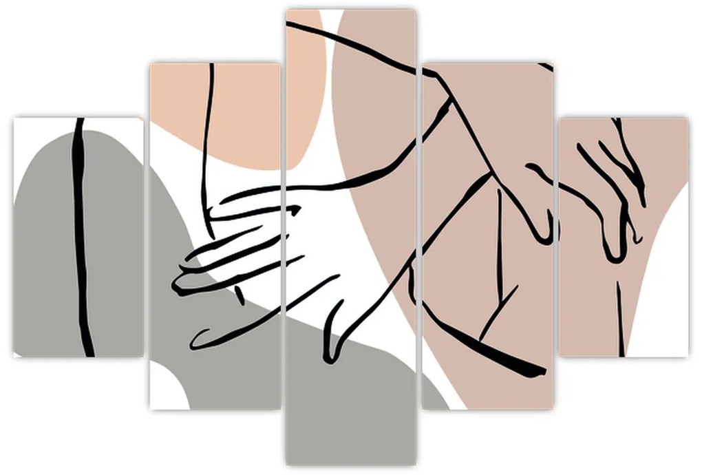 Obraz - Woman body line art N⁰2 (150x105 cm)
