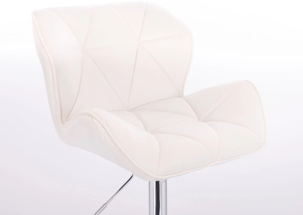 LuxuryForm DESIGN Stolička MILANO VELUR na striebornej podstave s kolieskami - biela