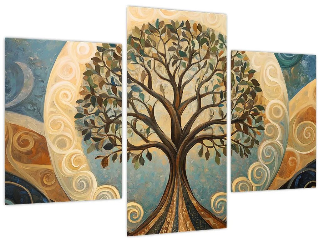 Obraz – Strom života a špirály (90x60 cm)