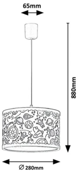 Rabalux - Detský luster na lanku 1xE27/40W/230V modrá