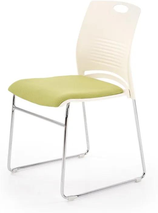 Konferenčná stolička CALI biela / zelená Halmar
