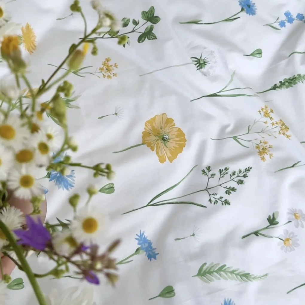 Goldea bavlnené posteľné obliečky - slovenská lúka 200 x 200 a 2ks 70 x 90 cm