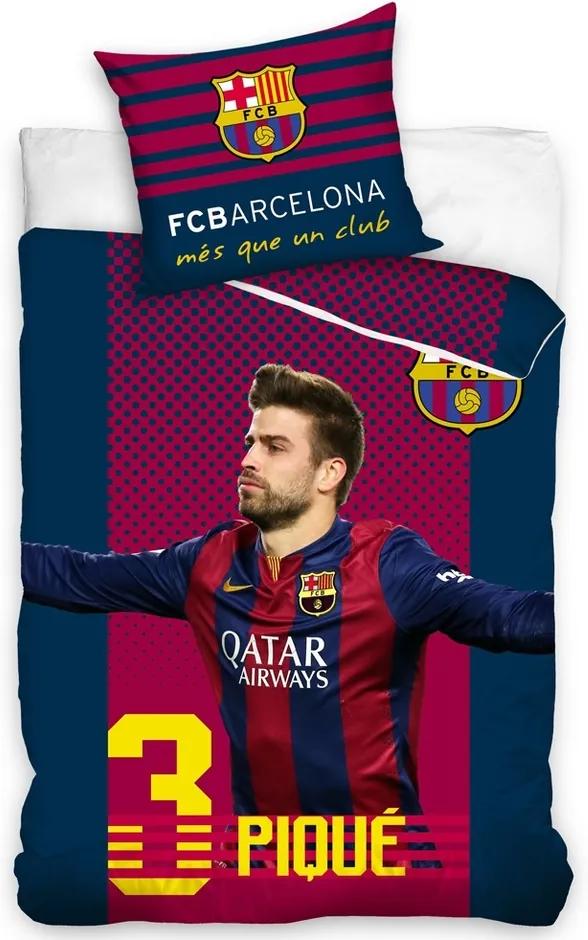 Tip Trade Bavlnené obliečky FC Barcelona Pique, 140 x 200 cm, 70 x 80 cm