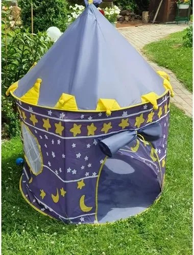 KRUZZEL Detský stan v tvare paláca - Kruzzel - modrý