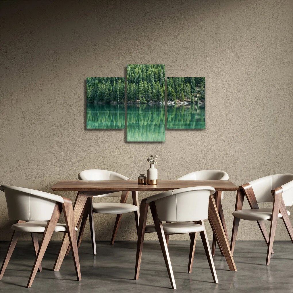 Obraz - Ihličnany pri jazere (90x60 cm)