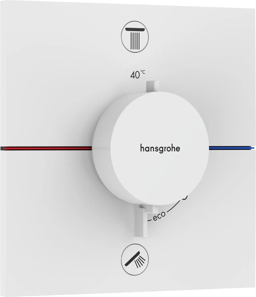 Hansgrohe ShowerSelect Comfort E, termostat pod omietku pre 2 spotrebiče, biela matná, HAN-15572700