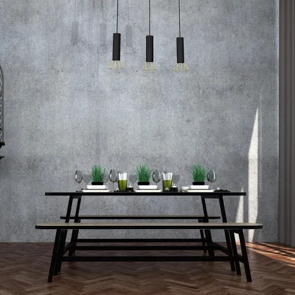 Luster na lanku DANTE 3xGU10/25W/230V čierna/zlatá