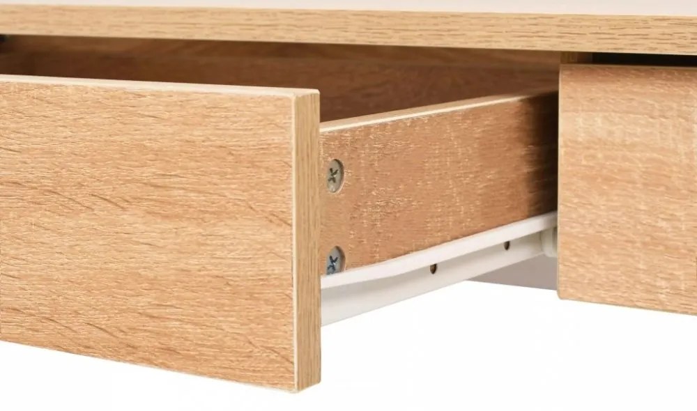 Písací stôl 110x55 cm dub / biela Dekorhome
