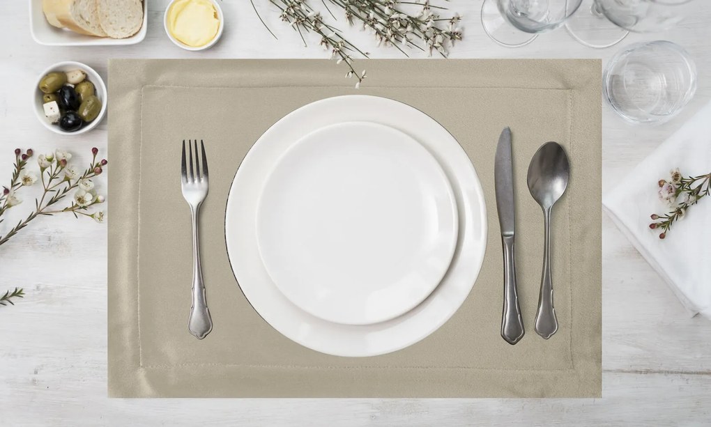 SADA 4 KS PRESTIERANIE NA STÔL MELINDA 40X30 CM BÉŽOVÁ