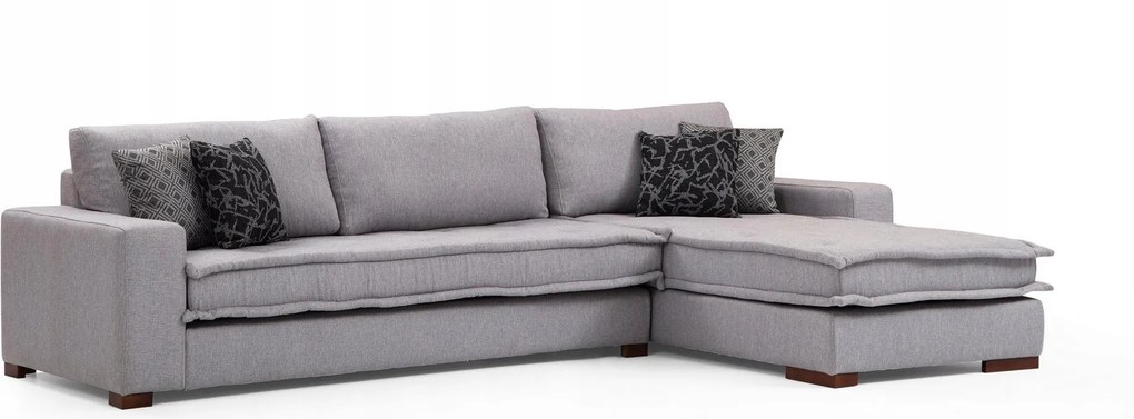 Rohová sedačka Lenusena (p) (svetlosivá)