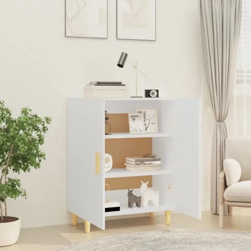 vidaXL Komoda biela 70x34x90 cm spracované drevo-