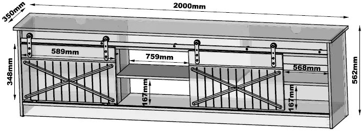 Cama TV stolík Granero - dub