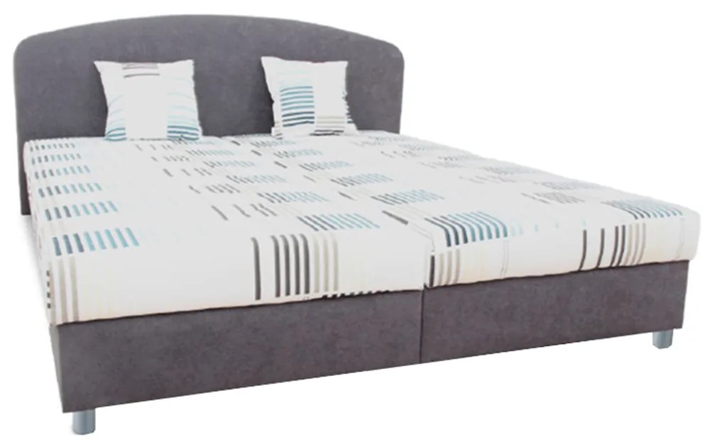 Manželská posteľ, sivá/vzor, 160x200, MADIA